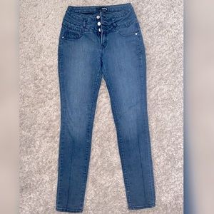 High waisted skinny jeans